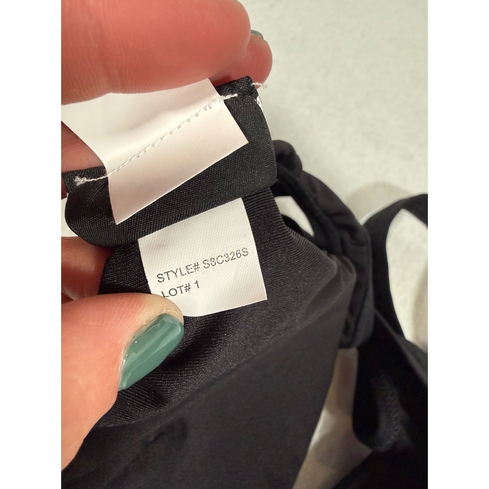 Kate Spade New York Black Bikini Top Front Tie S8C326S Womens Small New - Picture 8 of 12